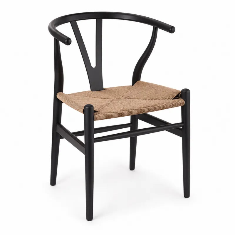 Krzes?o drewniane z plecionym siedziskiem 85cm