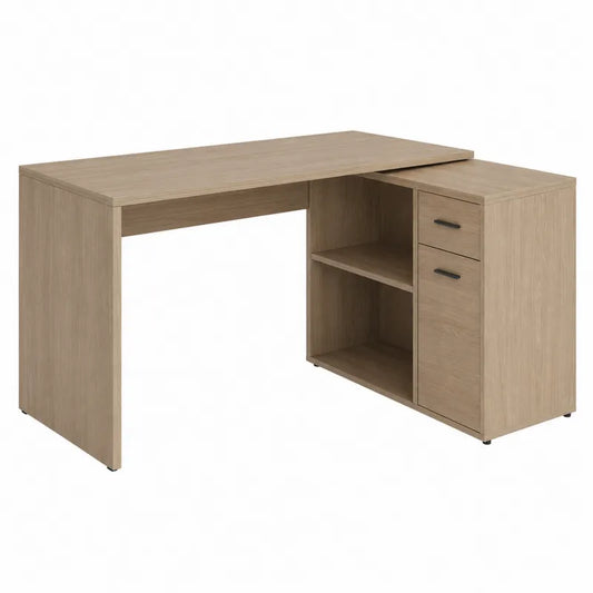 Biurko naro?ne z szufladami i p¨®?kami 140x60x75 cm d?b