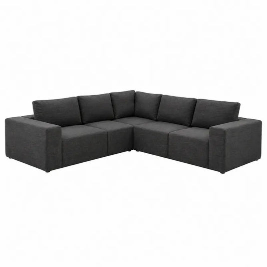 Sofa naro?na modu?owa z tkaniny, grafitowa, 300x250x90 cm