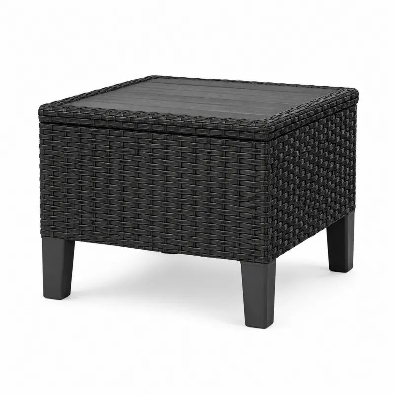 Stolik ogrodowy z technorattanu czarny 45x45x45 cm