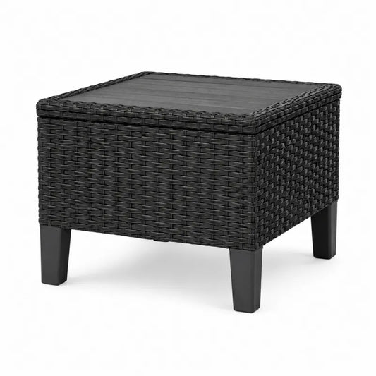 Stolik ogrodowy z technorattanu czarny 45x45x45 cm