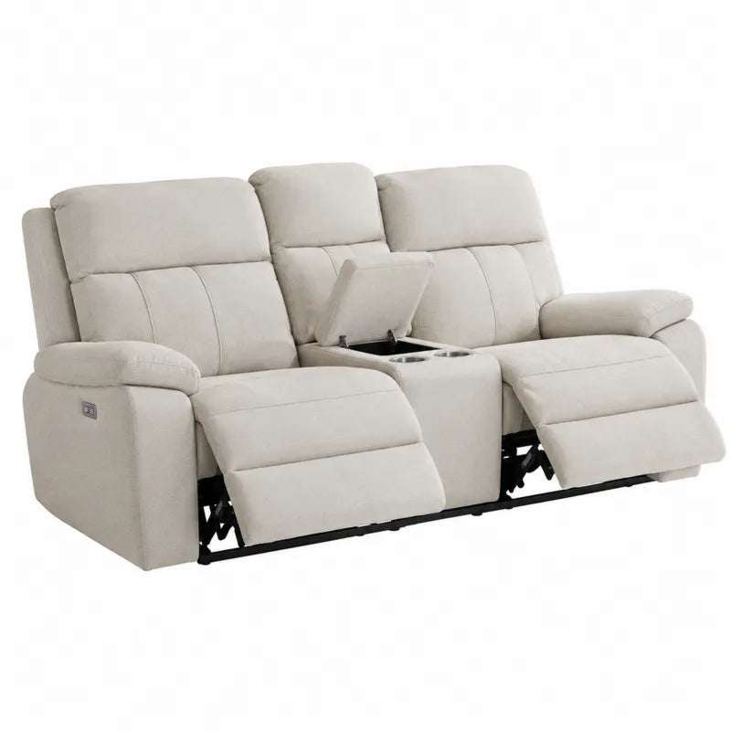 Dwuosobowa sofa rozk?adana z mikrofibry be?owa 200x100x95 cm