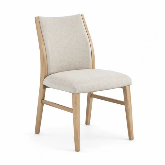 Krzes?o jadalniane z d?bu i tkaniny poliestrowej be?owe