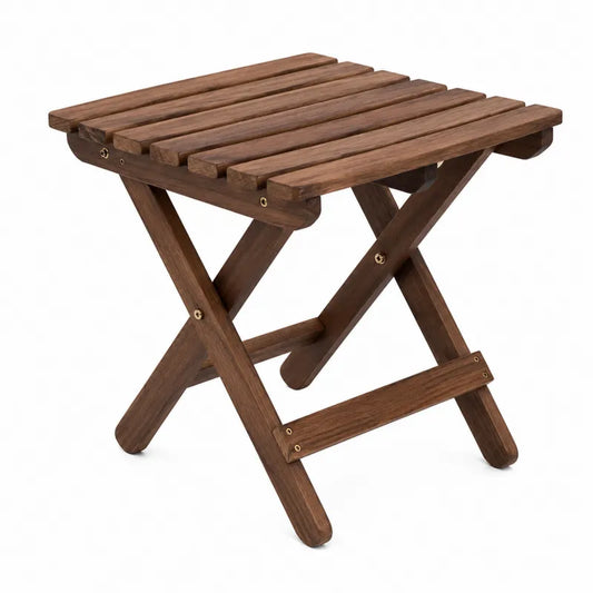 St¨®? sk?adany z drewna akacjowego na zewn?trz br?zowy 50x50x45 cm