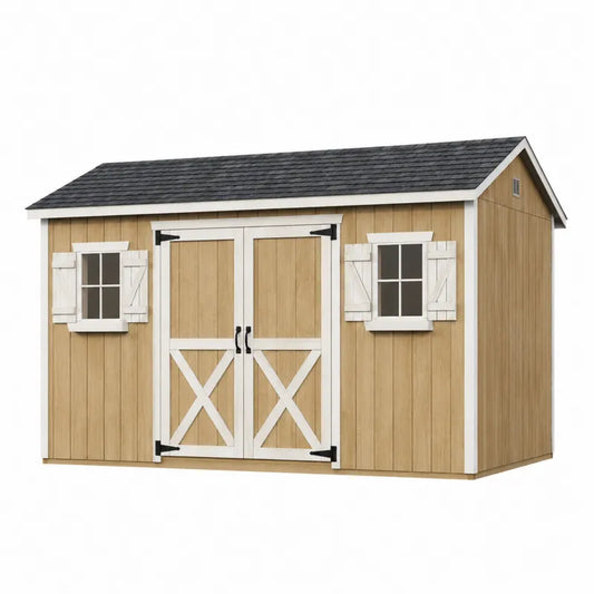 Drewniany domek ogrodowy z dwuspadowym dachem, 350 cm x 275 cm x 220 cm