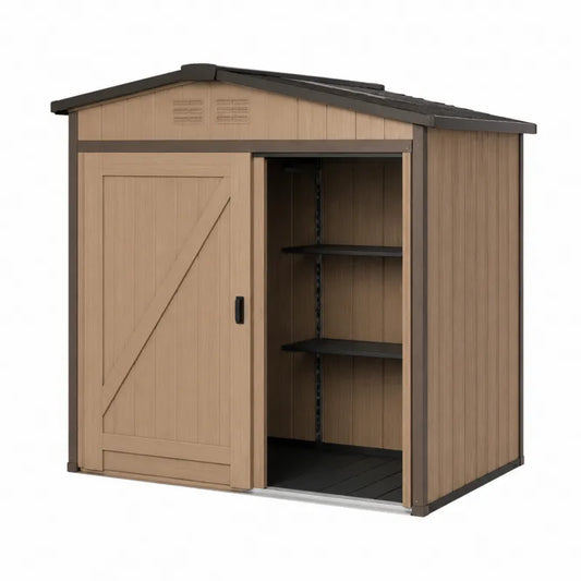 Schowek ogrodowy plastikowy 185x152x226 cm br?zowy