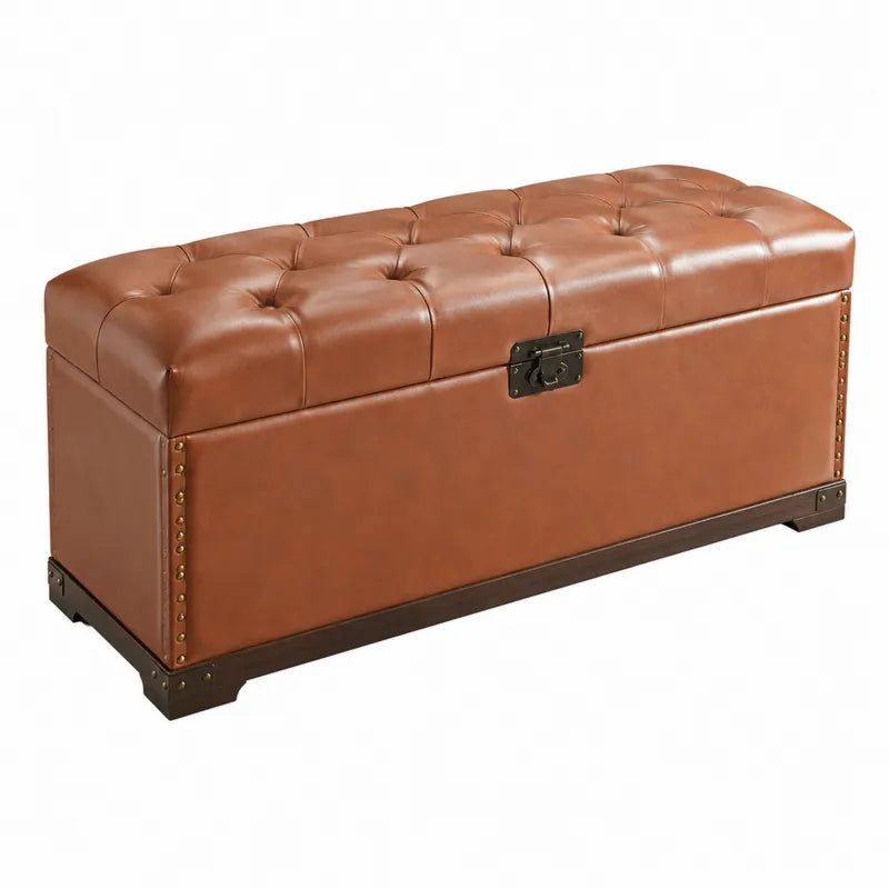 ?awka br?zowa sk¨®rzana ze schowkiem 120 cm